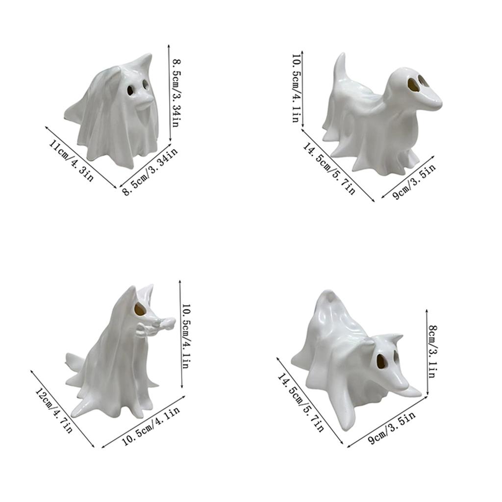 1Pc Resin Ghost Puppy Halloween Decoration Ornaments, Perfect Gift for Halloween Home Decoration and Dog Lovers, Autumn Home, Office, Halloween 