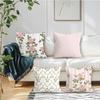 Retro Pink Rose Cushion Pillowcase Printed Polyester 40/45/50Cm Throw Pillowcover Decorative Sofa Cushion Pillowslip Home Decor