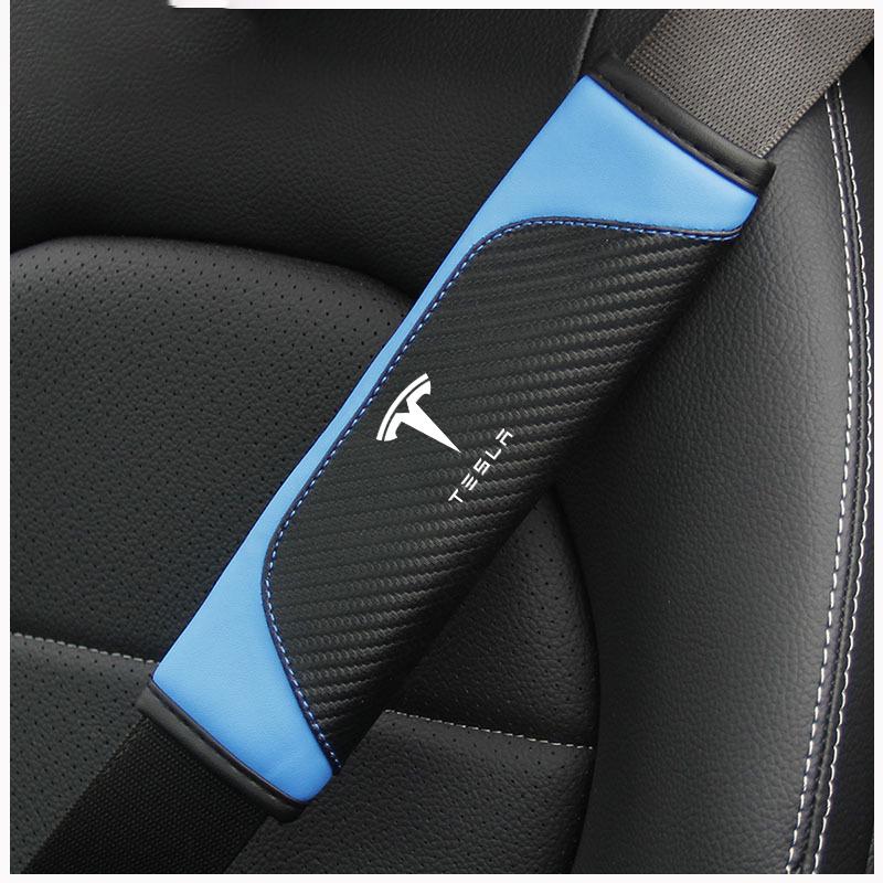 New Car Seat Belt Cover Shoulder Protector Cushion Pad For Tesla Model Y Juniper Model 3 Model S X Cybertruck Auto Accessories