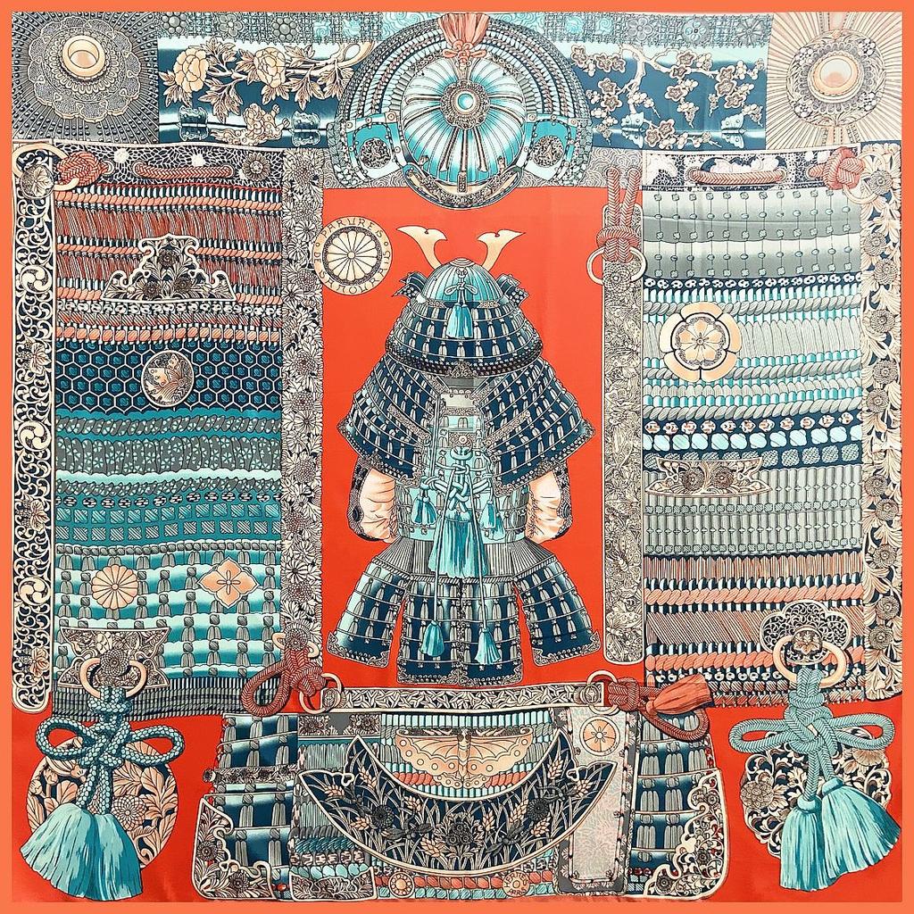 New Design Court Armor Scarf For Ladies Luxury Brand Scarf Big Square Silk Scarf Women Neckerchief Twill Sunscreen Shawl