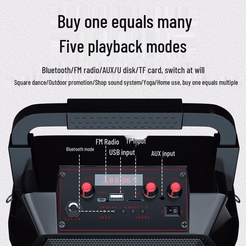 Newmine K97 Portable Outdoor Bluetooth Speaker with Radio CN Plug (adapter Included) (CN Version)