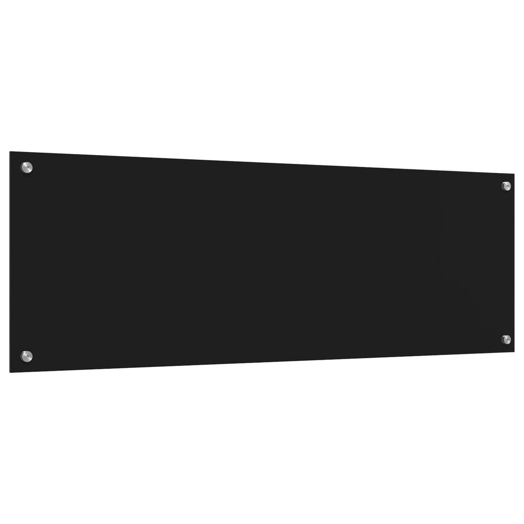 Kitchen Splashback Black 120 x 40 cm Tempered Glass