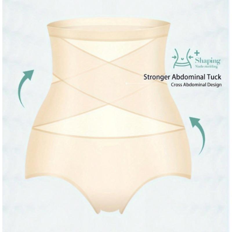 High Waist Cross Compression Mesh Tummy Control Shapewear Briefs