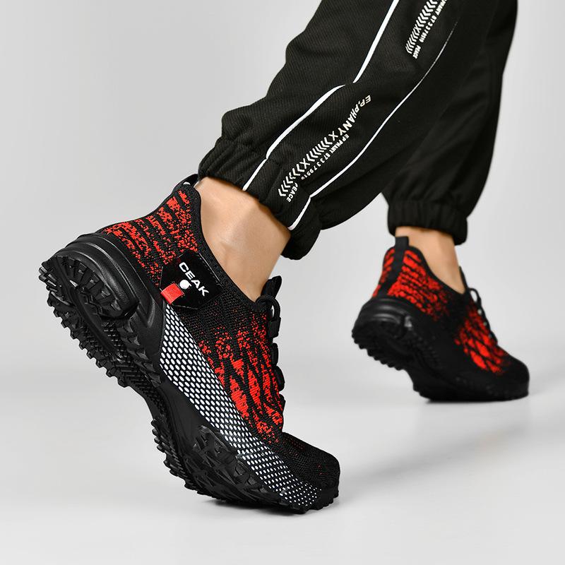 Trendy shoes men's new one-foot stool casual men's shoes breathable fly-woven mesh air cushion running shoes men's 39-50 sports shoes