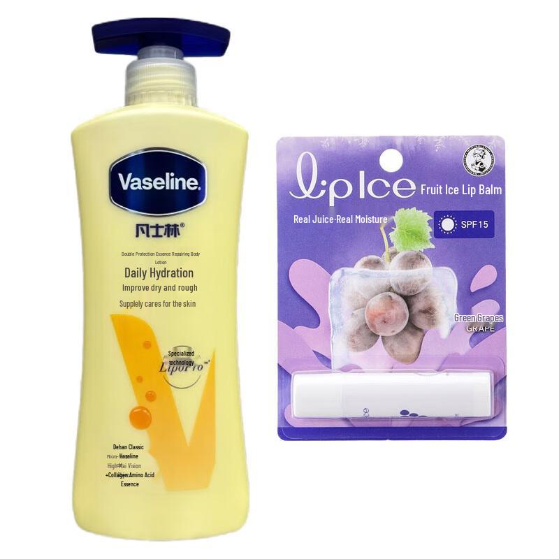 

Vaseline Body Lotion 400ml & Mentholatum Lip Balm Bundle