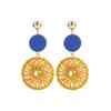 2025 New Korean Style Luxury Simple Big Round Hollow Mesh Drop Earrings for Women Fashion Jewelry Gifts