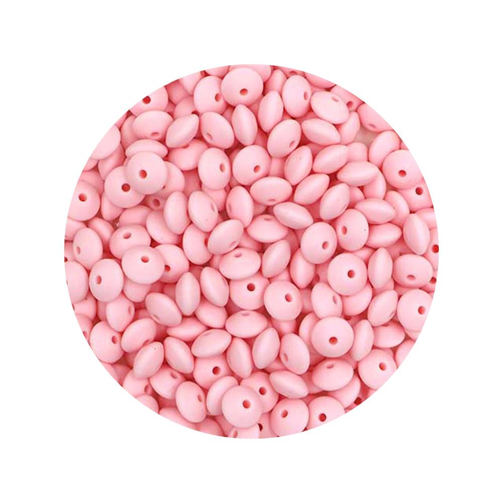 100Pcs 12mm Silicone Lentil Beads Round Spacer Beads Silicone Abacus Bead DIY Bracelet Necklace Handmade Jewelry Accessories