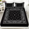 3pcs Retro Black Wave Pattern Print Coreless Bed Sheet Set Multiple Sizes Soft Bedcover Bedroom Bedding Decoration