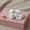 3D Printed Mother and Baby Sheep Figurine, Soft White Desk Decor, Cute Animal Shelf Ornament, Heartwarming Mother's Day & Newborn Gift