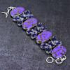 Copper Charoite, Amethyst Handmade 925 Sterling Silver Gift Bracelet 7-8" Y4y59