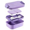 Double-Layer Leakproof Microwave-Safe Lunch Box Students Office Workers With 4-Compartment Design PP Material