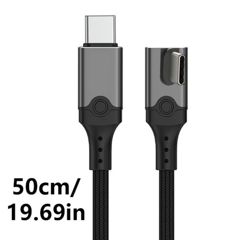 Typ-C-Gerade-Stecker zu abgewinkeltem Mittelknick-Stecker Datenkabel 240W Ladefunktion 80 Gbit/s Datenübertragung Unterstützung 60Hz