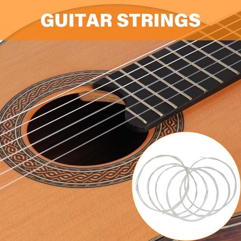 6Pcs  .028-.043 Folk Guitar Nylon String 6-string Acoustics Guitar Strings Strings Musical Instrument Accessories