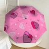 1pc Heart beat Automatic Folding Umbrella - Portable Collapsible Design, 8-Rib Iron Frame, Playful Design yy251215241