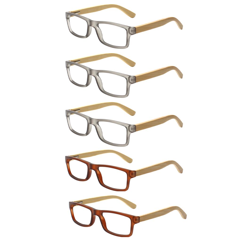 TUREZING Reading Glasses for Women Men Rectangular Woodgrain Frame Metal Hinge High Quality HD Prescription Glasses