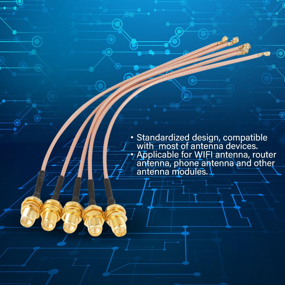 5Pcs RPSMA Female RF Antenna Coax Coaxial Cable Connector 50 Ohm 15cm