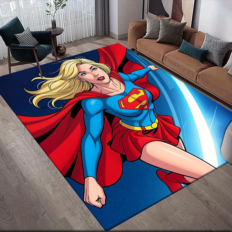 

Superman & Supergirl Anti-Slip Floor Mat, Rectangular Carpet for Bedroom & Living Room 60x90cm