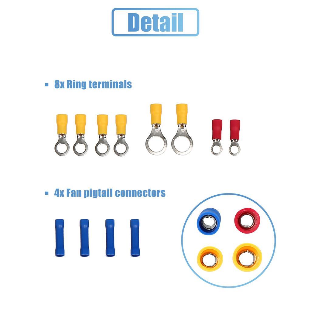 X AUTOHAUX Electric Fan Relay Kit with Thermostat Sensor Switch, 185 On/175 Off, 40A, for Radiator Electric Cooling Fans, Waterproof Wiring Installati