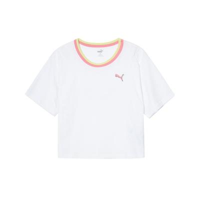 Fashionable Breathable Casual Short Sleeve Regular T-Shirt Women Tops Puma-White 845635-02