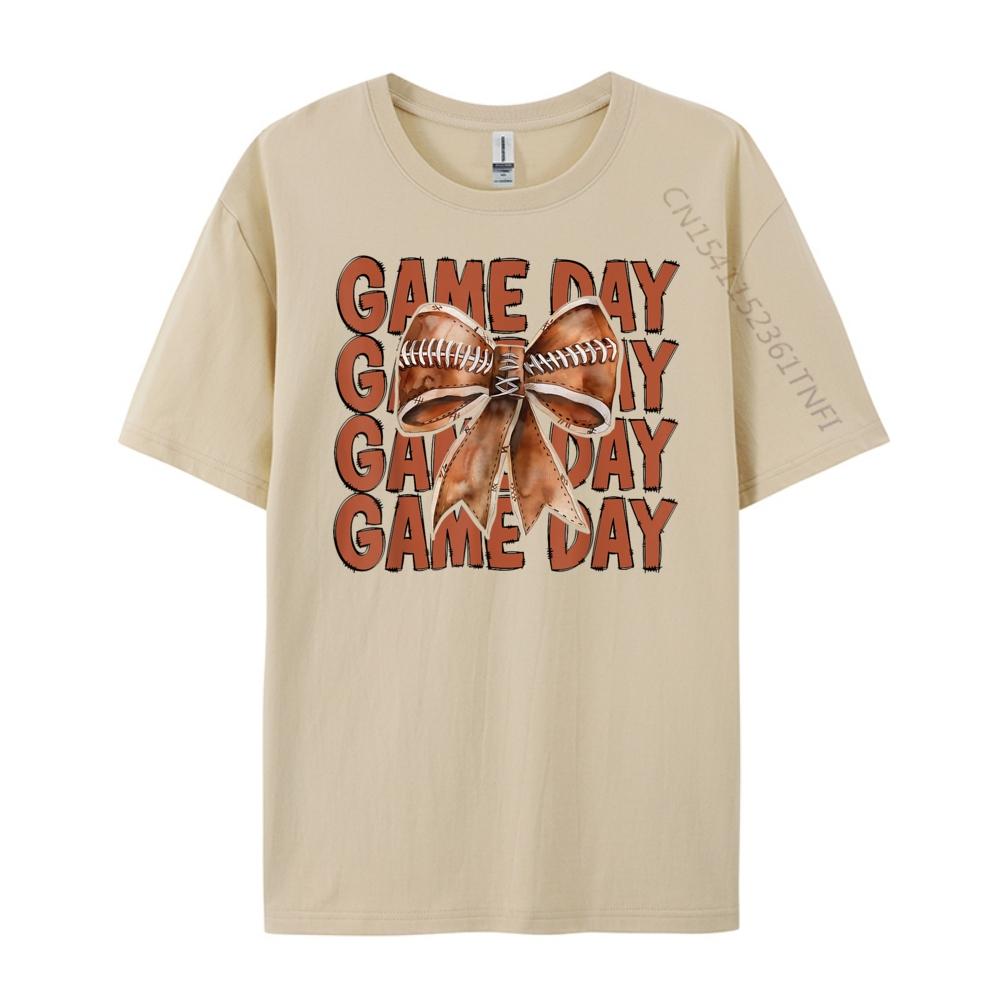 Coquette-rosett Amerikansk fotboll Touchdown Säsong Speldag Herrkläder T-shirts för män Karaktärs-T-shirts