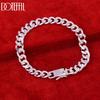 925 Sterling Silver 8mm Side Chain Bracelet Wedding Jewelry