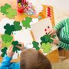 Whaline 45Pcs St. Patrick's Day Shamrock Cutouts 5.9 Inch Gradient Green Clover Shape Cut Outs Large Creative Assorted Paper Cut-Outs for Irish