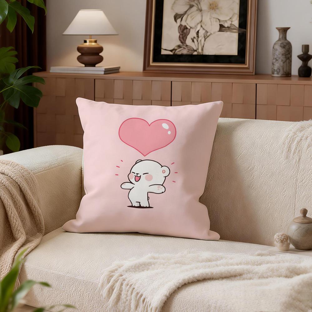 Cute Milkbear Cushion Cover Cushion Cover Set 4Pcs 50x50 45x45 40x40 Pillowcase Decorative Sofa Home Decor
