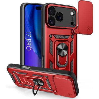 Schutzhülle - Stoßfest - EF CONNECTION - für iPhone 17 Pro - Rot - Kameraschutz - Hart