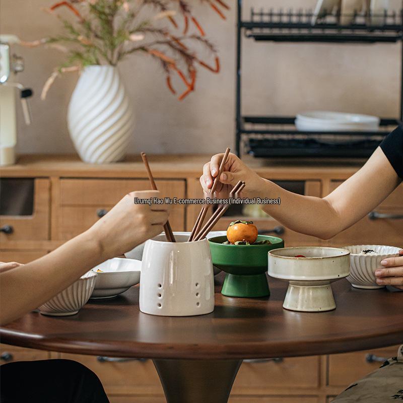 Ceramic Utensil Holder: Knife, Fork, Spoon, Chopsticks, Pen Organizer for Kitchen.