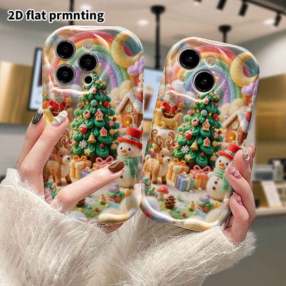 Phone Case: 2D flat, suitable for iPhone 18 17 16 15 14 13 12Pro protective case, classic Christmas town, perfect Christmas and Halloween holiday gift