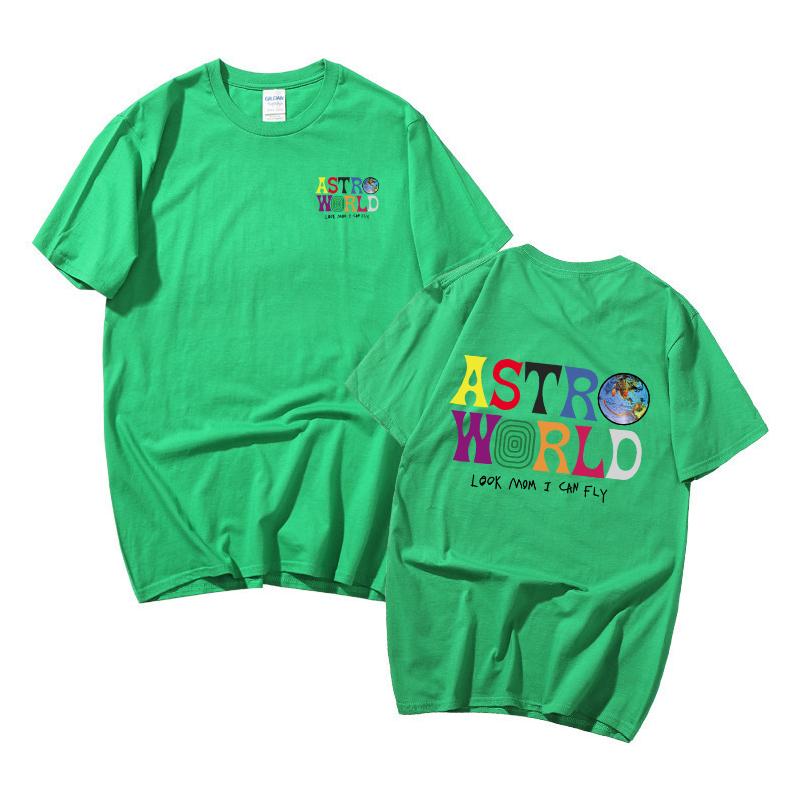 ASTROWORLD Tshirt Look Mom I Can Fly Letter Print Tops Unisex Unisex Short Sleeve Tshirts Hip Hop Streetwear Tee Unisex Fashion