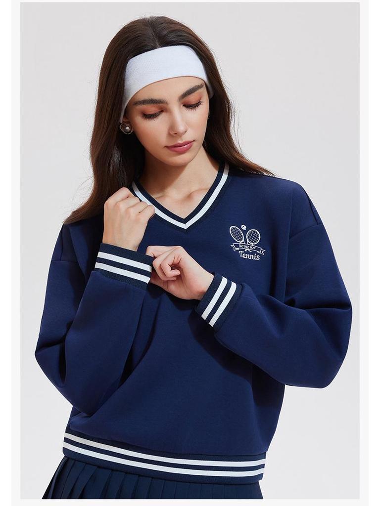 Women's Long Sleeve College Style Hoodie - Winter Running Loose Fit Top