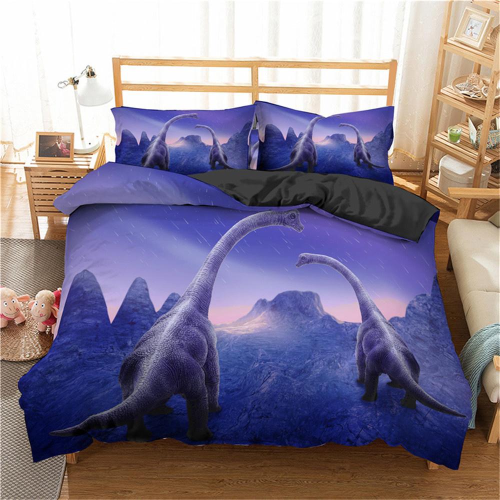 3D Animal Bedding Set Dinosaur Bed Duvet Cover Pillowcase Comfortable Microfiber Single Queen Double Bedclothes with Full Size
