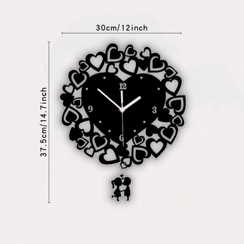 

Creative hollow pattern acrylic wall clock design silent wall clock for home decoration clocks. (black,14.7 inch) чёрный