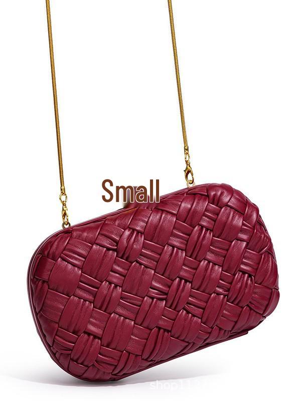 Borsa a mano intrecciata versatile da donna 2025: Elegante Pochette e Borsa a Tracolla con Catena per Banchetti, Serate e Altro
