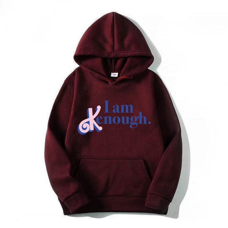 Barbie Movie Inspired I Am Kenough Printed Hoodie Men Loose Fit Casual Sport Sweatshirt Fall