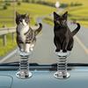 Figura di Gatto a Molla in Acrilico Supporto Oscillante Carino per Cruscotto Specchietto Retrovisore Ornamento da Appendere Animale Cartone Animato Accessorio per Veicolo Scrivania