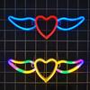 Flying Heart Neon Light Wings Design Kreativ form USB/batteridrevet neonskilt LED-lampe Festdekorasjon