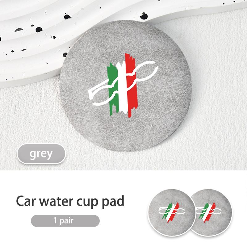 2pcs Suede Car Coaster Water Cup Drink Holder Anti-Slip Pad For Fiat For 500 595 500 695 500C 5CC 695C