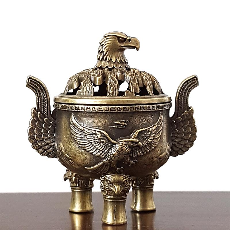 New New Alloy Incense Burner Hollow Out Four Legged Stick Holder Mini Sandalwood Censer Home Decoration
