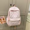 Winter Cotton Clothes Schoolbag Female College Students Simple Class Backpack Japanese Sweet Wind Rhombus Backpack