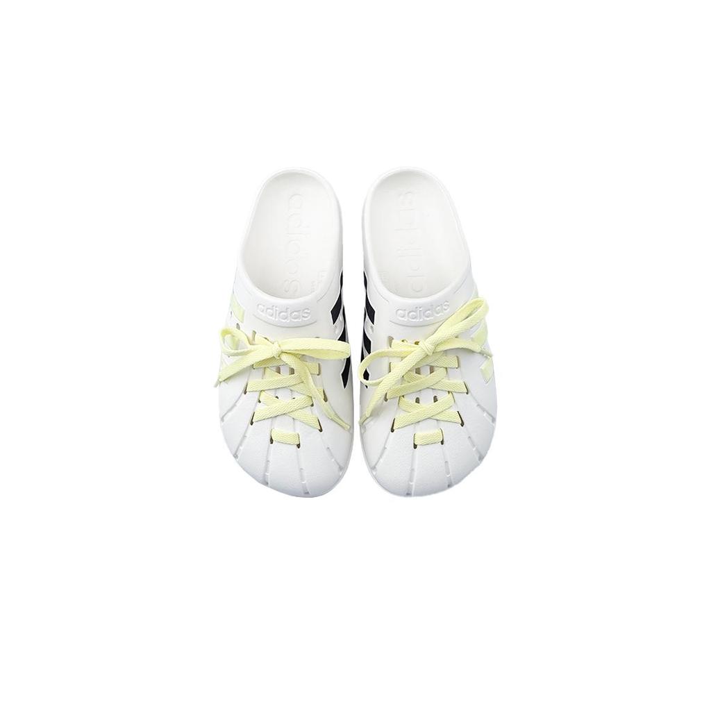 Adidas ADILETTE CLOGS Slip Resistant Closed Toe Slippers Unisex White Green Yellow JH9849(Team1311-ad)
