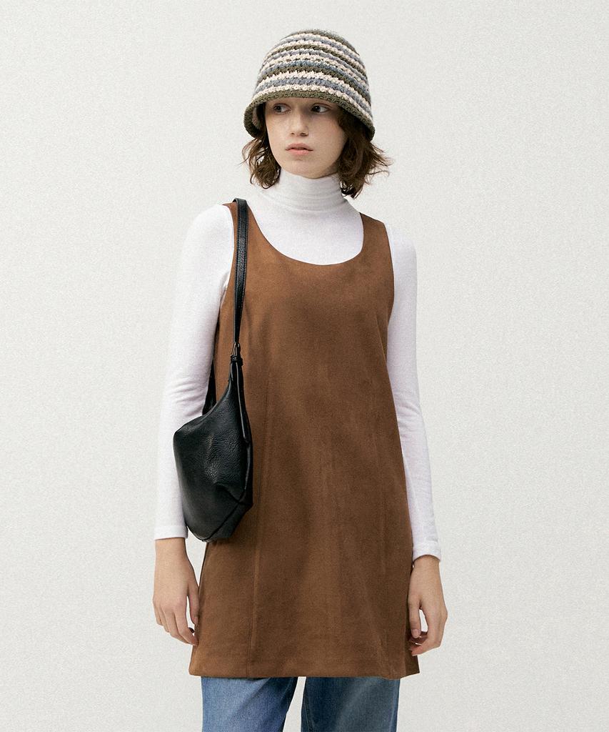 Roeil Layered Suede Mini Dress - Brown