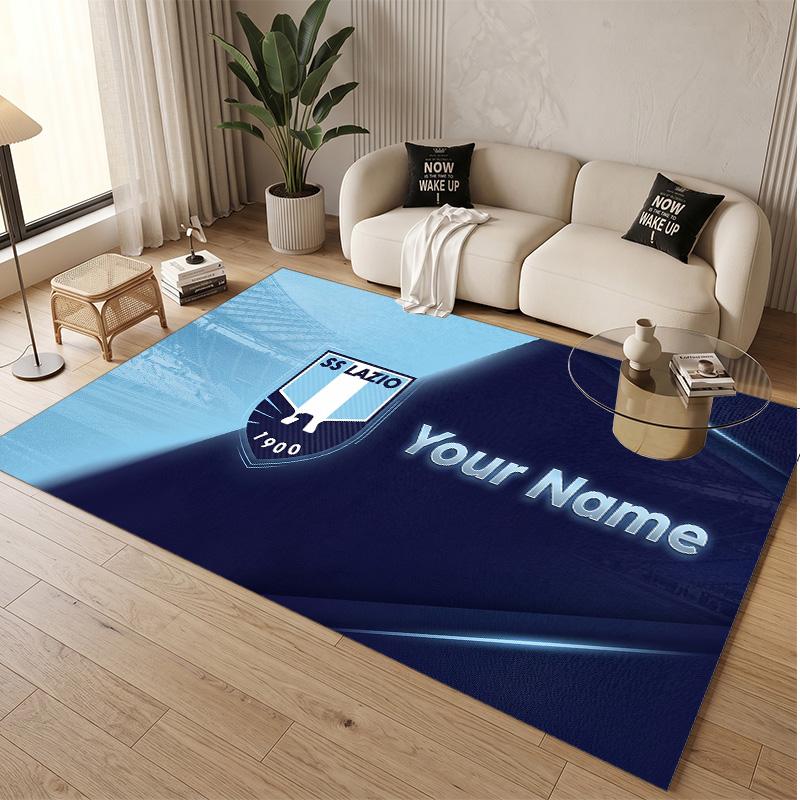 Personalized Crystal Velvet Carpet Lazio FC Pattern Non Slip Floor Rug