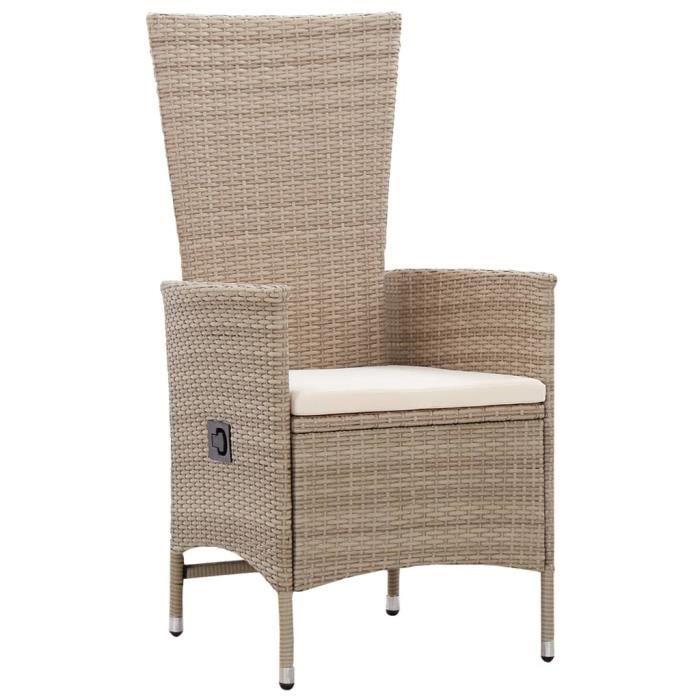 VidaXL Ensemble de salle à manger de jardin avec coussins 7 pcs Beige