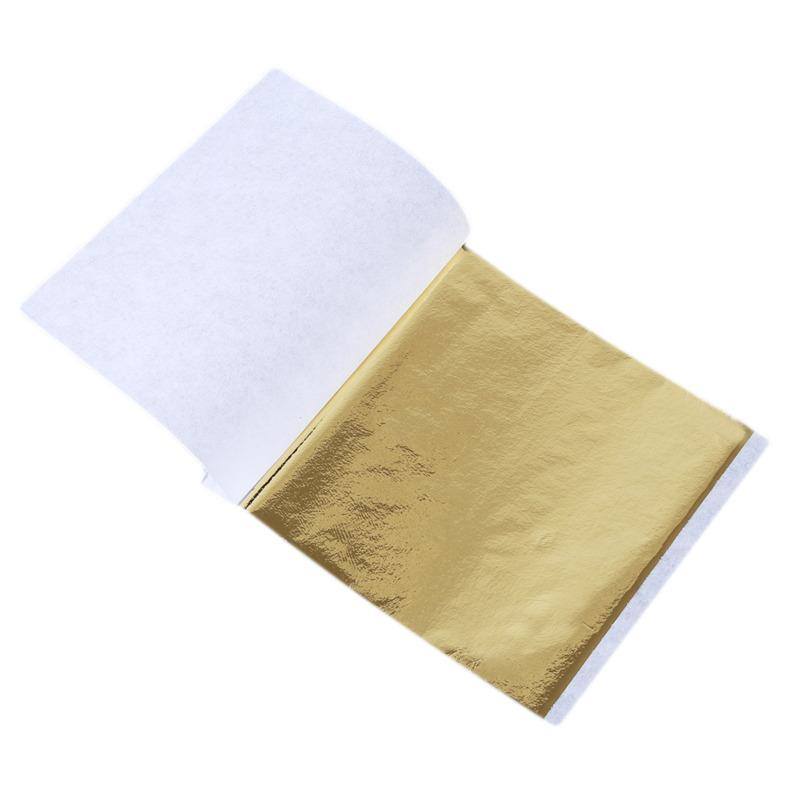 100 Blatt Imitation Blattgold Anti-Aging Vergoldung Für Lebensmitteldekorationen Handgemacht DIY Scrapbooking Basteldekoration