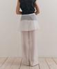 Loutaideu Sheer Layered Skirt Pants [White]
