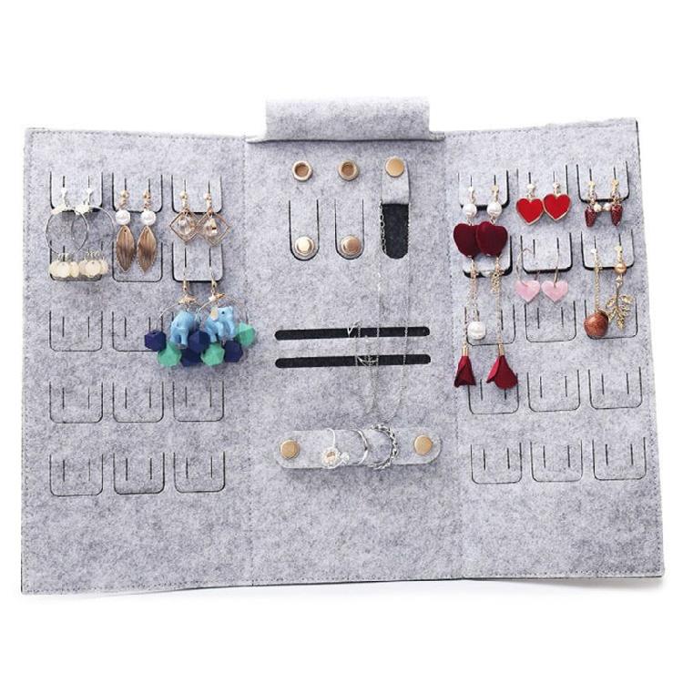 Portable Hanging Felt Earring Organizer Jewelry for Case Holder for Necklaces