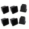 6pcs Bed Risers 5in High Quadrate Trapezoidal Ergonomic Plastic Black Furniture Risers Blocks for
