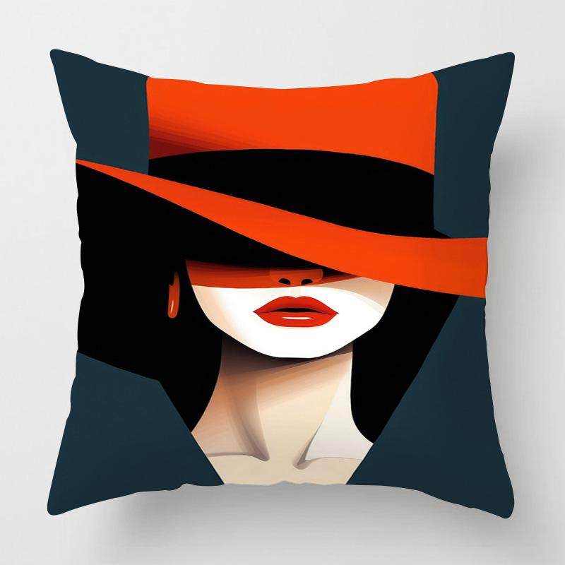 

Скандинавский стиль Абстрактное искусство Фигура Наволочка 40x 40см Гостиная Диван Декоративная наволочка Комната Декоративная Эстетика 40x40cm 16x16in